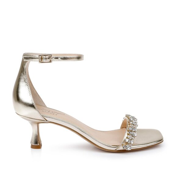 Brand New - Jewel Badgley Mischka womens Angel Sassy Kitten Heel Light Gold - 10 - Picture 4 of 5